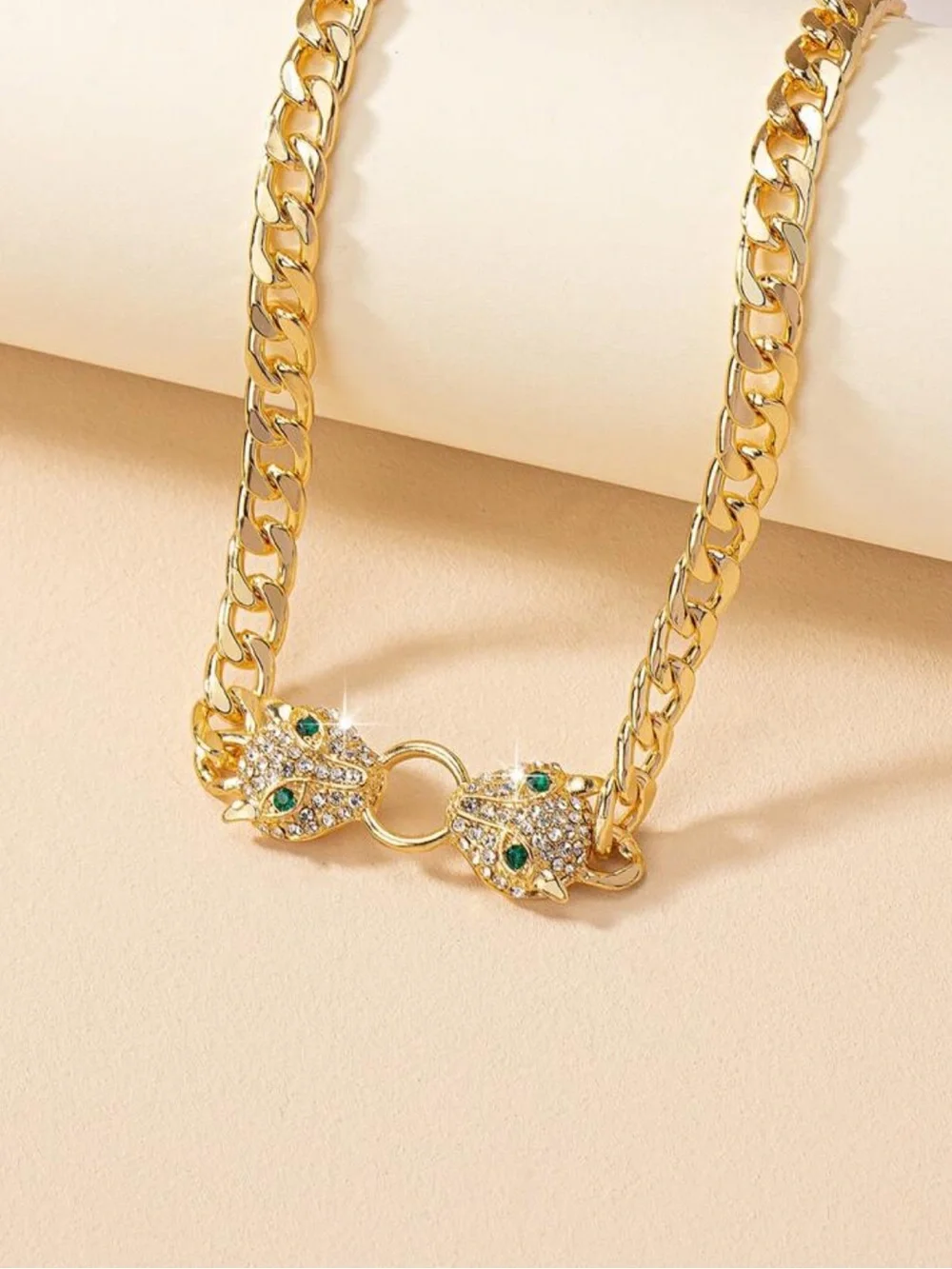 Monaco Luxe Emerald Panther Necklace